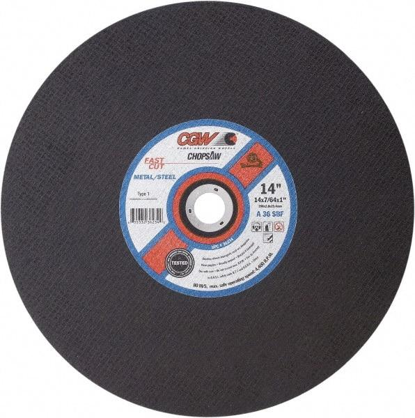 Camel Grinding Wheels - 14" 30 Grit Aluminum Oxide Cutoff Wheel - 3/32" Thick, 1" Arbor, 4,400 Max RPM - USA Tool & Supply