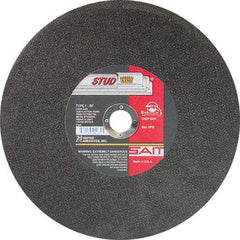 Sait - 14" Aluminum Oxide Cutoff Wheel - 3/32" Thick, 1" Arbor, 4,400 Max RPM, Use with Chop Saws - USA Tool & Supply