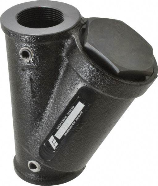 Flow Ezy Filters - 1-1/2 NPT Thread, 238 Micron, 6" Outside Diam, 7-1/2" Long, Stainless Steel Wire Cloth Media, Filter Assembly - Epoxy Coated Cast Iron - USA Tool & Supply