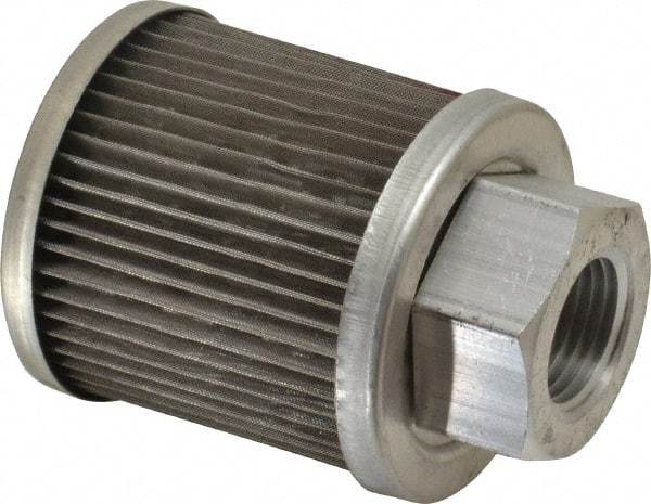Flow Ezy Filters - 100 Mesh, 11 LPM, 3 GPM, 2.1" Diam, Female Suction Strainer without Bypass - 1/2 Port NPT, 2.7" Long - USA Tool & Supply