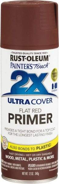 Rust-Oleum - 12 oz Red Aerosol Primer - 10 to 12 Sq Ft Coverage, Interior/Exterior - USA Tool & Supply