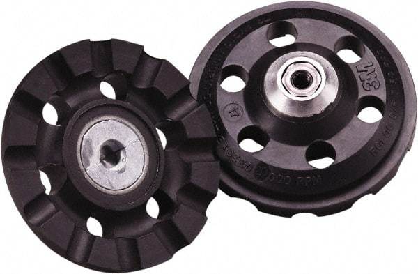 3M - 3" Diam Disc Backing Pad - 1/4" Shank Diam, Medium Density, 12,000 RPM, Roloc TR Compatible - USA Tool & Supply