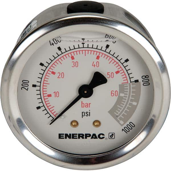 Enerpac - Hydraulic Pressure Gages & Adapters Type: Glycerine Filled Pressure Rating: 1000 - USA Tool & Supply