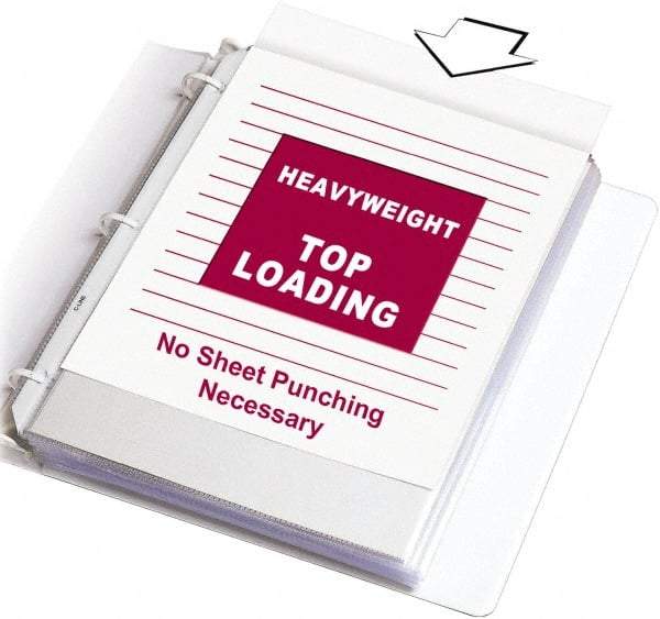 C-LINE - 100 Piece Clear Sheet Protectors-Ring Binder - 11.188" High x 9.172" Wide - USA Tool & Supply