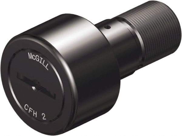 McGill - 3-1/2" Roller Diam x 2" Width, 1-3/8" Stud Diam x 2-3/4" Length, Sealed Heavy Stud Cam Follower - Steel, 1-3/8" Thread Length, 1-3/4-12 Thread, 4.78" OAL, 22,800 Lb Dynamic Cap, 63,250 Lb Static Cap - USA Tool & Supply