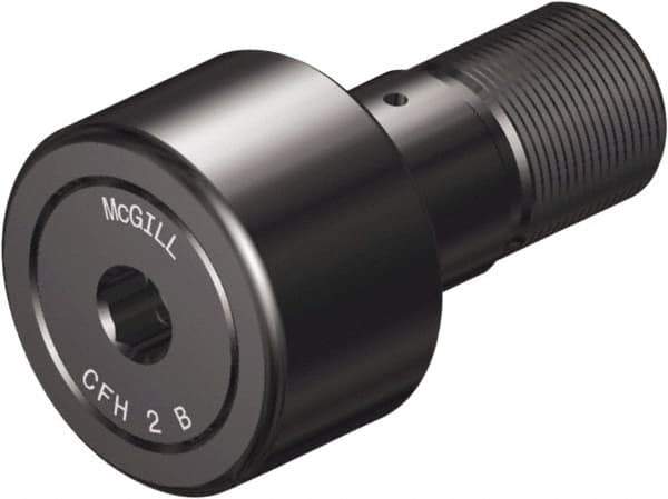McGill - 3-1/2" Roller Diam x 2" Width, 1-3/8" Stud Diam x 2-3/4" Length, Sealed Heavy Stud Cam Follower with Hex - Steel, 1-3/8" Thread Length, 1-3/4 - 12 Thread, 4.78" OAL, 22,800 Lb Dynamic Cap, 63,250 Lb Static Cap - USA Tool & Supply
