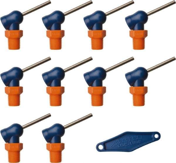 Loc-Line - 1/4" Hose Inside Diam x 1/16" Nozzle Diam, High-Pressure Coolant Hose Nozzle - NPT, for Use with Loc-Line Modular Hose System, 10 Pieces - USA Tool & Supply