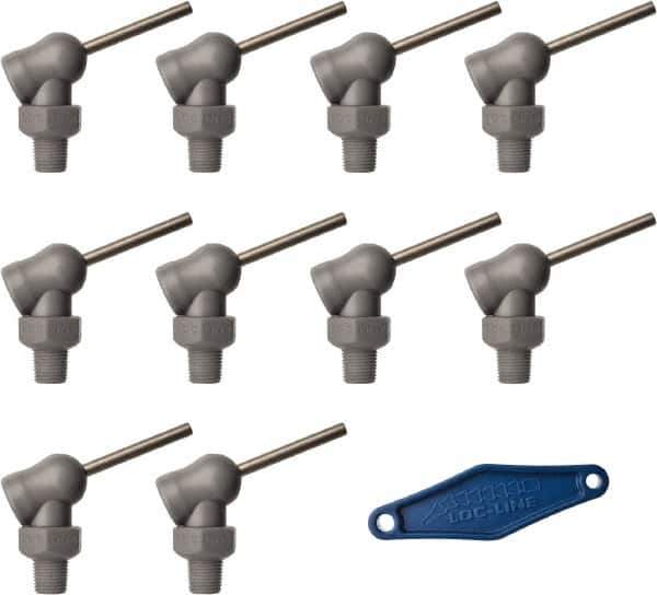 Loc-Line - 1/8" Hose Inside Diam, High-Pressure Coolant Hose Nozzle - NPT, for Use with Loc-Line Modular Hose System, 10 Pieces - USA Tool & Supply
