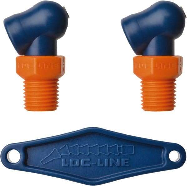 Loc-Line - 1/4" Hose Inside Diam x 5/32" Nozzle Diam, High-Pressure Coolant Hose Nozzle - NPT, for Use with Loc-Line Modular Hose System, 2 Pieces - USA Tool & Supply
