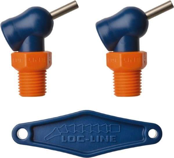 Loc-Line - 1/4" Hose Inside Diam, High-Pressure Coolant Hose Nozzle - NPT, for Use with Loc-Line Modular Hose System, 2 Pieces - USA Tool & Supply