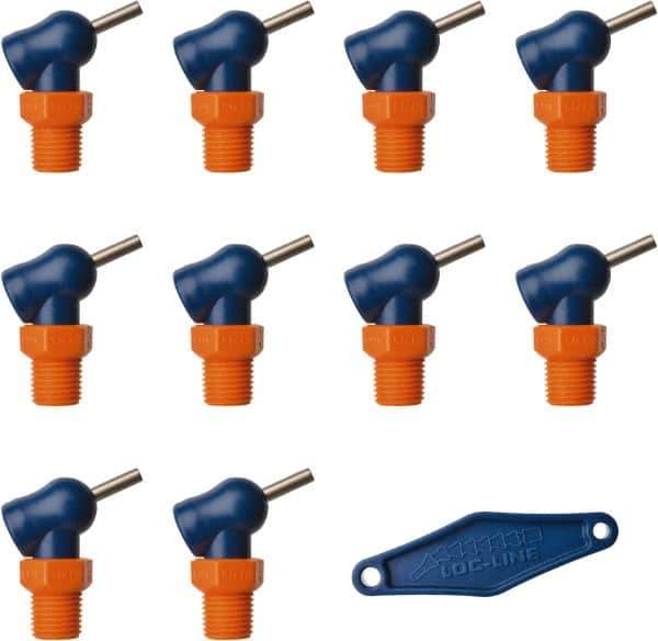 Loc-Line - 1/4" Hose Inside Diam x 1/16" Nozzle Diam, High-Pressure Coolant Hose Nozzle - NPT, for Use with Loc-Line Modular Hose System, 10 Pieces - USA Tool & Supply