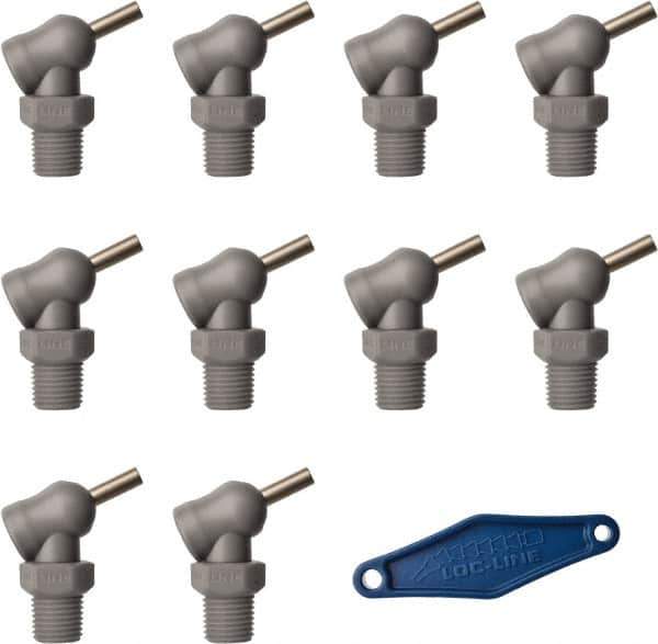Loc-Line - 1/4" Hose Inside Diam x 5/32" Nozzle Diam, High-Pressure Coolant Hose Nozzle - NPT, for Use with Loc-Line Modular Hose System, 10 Pieces - USA Tool & Supply
