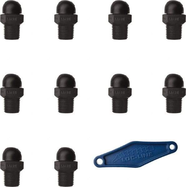 Loc-Line - 1/4" Hose Inside Diam x 5/32" Nozzle Diam, High-Pressure Coolant Hose Nozzle - NPT, for Use with Loc-Line Modular Hose System, 10 Pieces - USA Tool & Supply