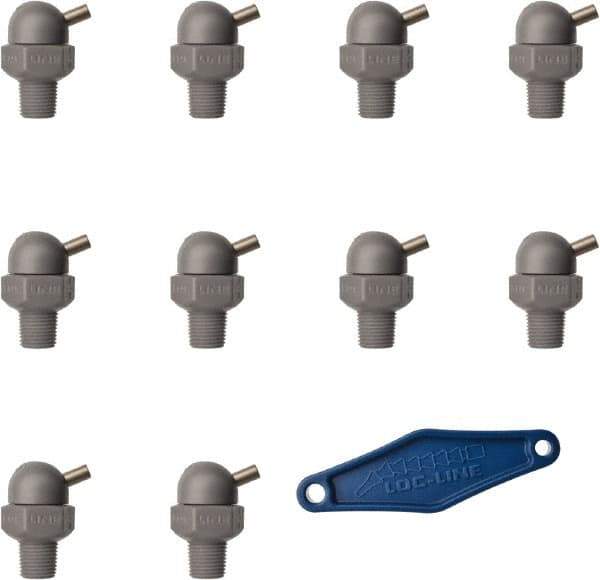 Loc-Line - 1/8" Hose Inside Diam, High-Pressure Coolant Hose Nozzle - NPT, for Use with Loc-Line Modular Hose System, 10 Pieces - USA Tool & Supply