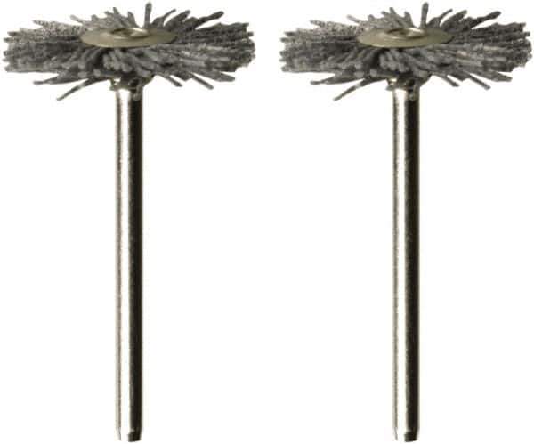 Dremel - 1" OD, 1/8" Shank Diam, Straight Filament Nylon Wheel Brush - 1/16" Face Width, 1" Trim Length, 15,000 RPM - USA Tool & Supply