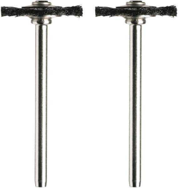 Dremel - 3/4" OD, 1/8" Shank Diam, Straight Filament Nylon Wheel Brush - 1/16" Face Width, 3/4" Trim Length, 15,000 RPM - USA Tool & Supply