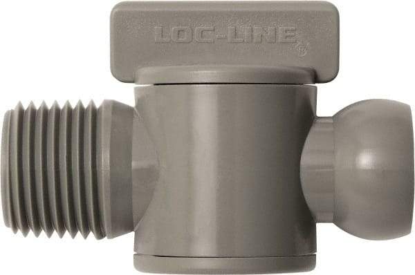 Loc-Line - 10 Piece, 1/2" ID Coolant Hose Male NPT Valve - Male to Female Connection, Acetal Copolymer Body, NPT, Use with Loc-Line Modular Hose Systems - USA Tool & Supply
