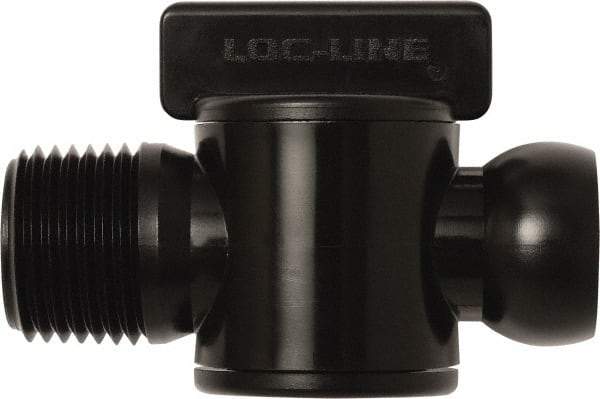 Loc-Line - 10 Piece, 1/2" ID Coolant Hose Male NPT Valve - Male to Female Connection, Acetal Copolymer Body, NPT, Use with Loc-Line Modular Hose Systems - USA Tool & Supply