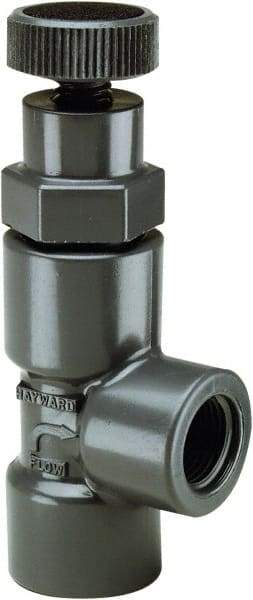 Hayward - 150 Max psi Angle Globe Pressure Reducing Valve - 1/2" Threaded Connection - USA Tool & Supply