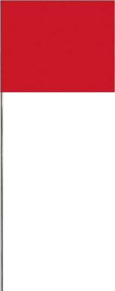 SAVAGE by SWANSON - 2" High x 3" Wide, Red PVC Marking Flag - 16" Overall Height - USA Tool & Supply