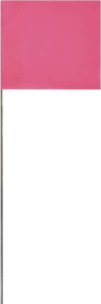 SAVAGE by SWANSON - 2" High x 3" Wide, Pink PVC Marking Flag - 15" Overall Height - USA Tool & Supply