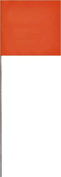 SAVAGE by SWANSON - 2" High x 3" Wide, Orange PVC Marking Flag - 15" Overall Height - USA Tool & Supply