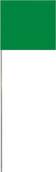SAVAGE by SWANSON - 2" High x 3" Wide, Lime PVC Marking Flag - 15" Overall Height - USA Tool & Supply