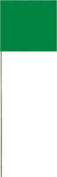 SAVAGE by SWANSON - 2" High x 3" Wide, Lime PVC Marking Flag - 16" Overall Height - USA Tool & Supply