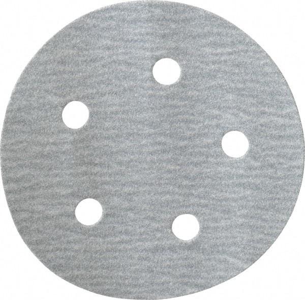 Made in USA - 5" Diam, 120 Grit, Silicon Carbide Hook & Loop Disc - Fine Grade, Coated, B Weight Paper Backing, - USA Tool & Supply