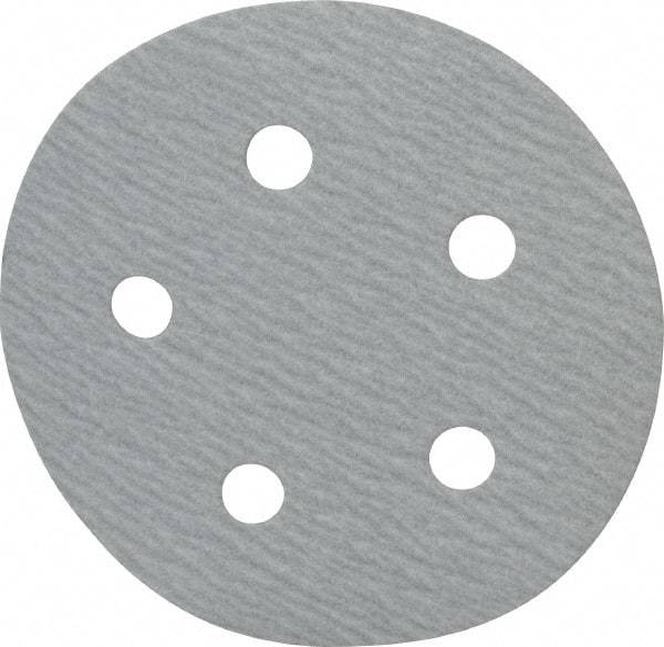 Made in USA - 5" Diam, 220 Grit, Silicon Carbide Hook & Loop Disc - Very Fine Grade, Coated, B Weight Paper Backing, - USA Tool & Supply