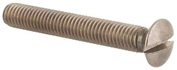 Value Collection - M5x0.80 Metric Coarse, 35mm OAL Slotted Drive Machine Screw - Oval Head, Grade 18-8 & A2 Stainless Steel, Uncoated, Without Washer - USA Tool & Supply