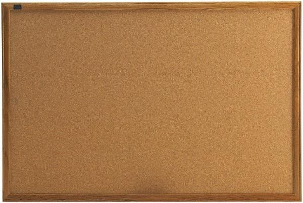 Quartet - 36" Wide x 24" High Open Cork Bulletin Board - Natural (Color) - USA Tool & Supply