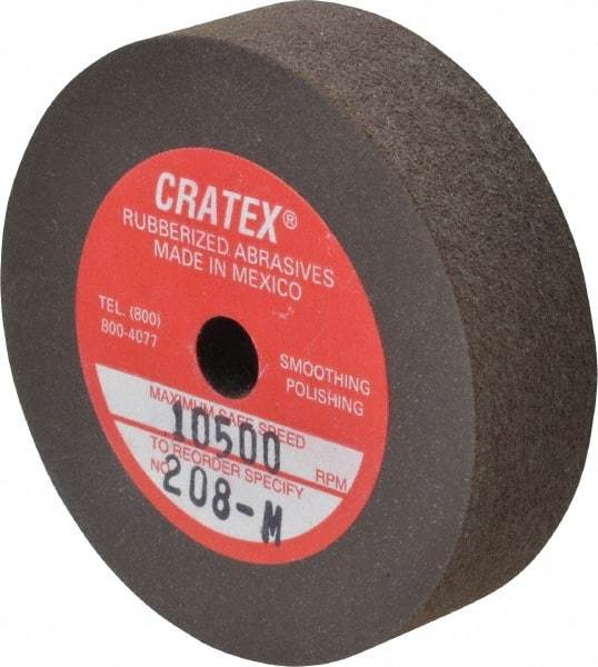Cratex - 2" Diam x 1/4" Hole x 1/2" Thick, Surface Grinding Wheel - Silicon Carbide, Medium Grade, 10,500 Max RPM, Rubber Bond, No Recess - USA Tool & Supply