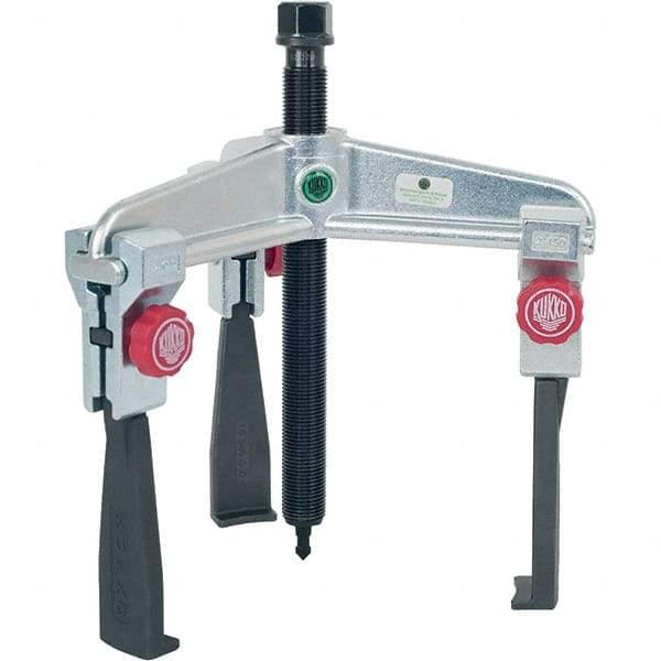 KUKKO - 3 Jaw, 1-1/2" to 7-7/8" Spread, 6-1/2 Ton Capacity, Reversible Puller - 5-7/8" Reach, For Bearings, Gears, Discs, Bushings, Seals - USA Tool & Supply