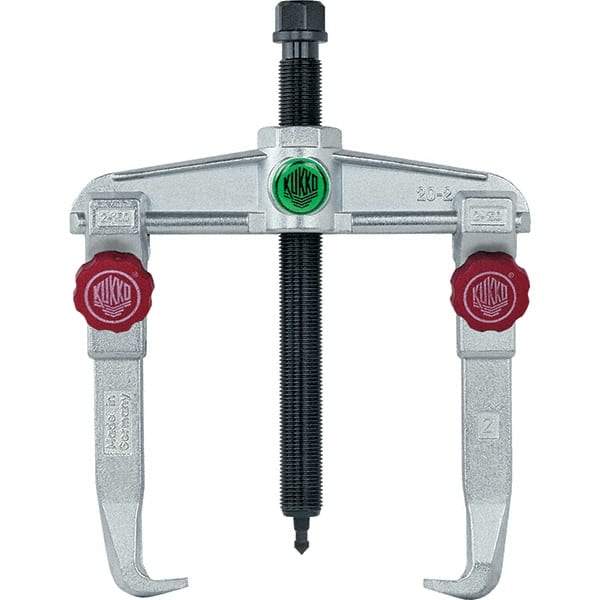KUKKO - 2 Jaw, 1-1/2" to 6-3/8" Spread, 6-1/2 Ton Capacity, Reversible Puller - 5-7/8" Reach, For Bearings, Gears, Discs, Bushings, Seals - USA Tool & Supply