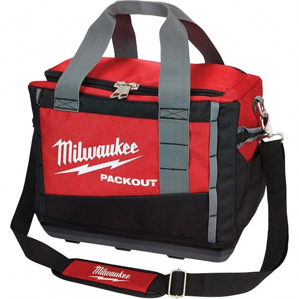 Milwaukee Tool - PACKOUT 3 Pocket, Ballistic Polyester, Red/Black Tool Bag - USA Tool & Supply
