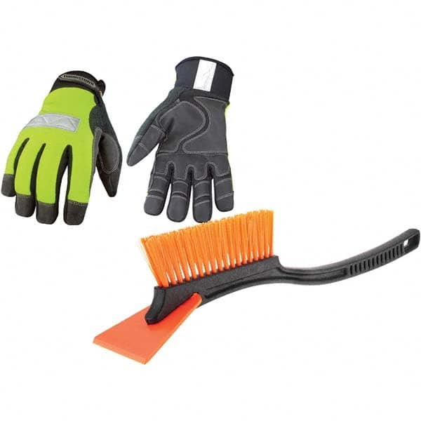 Youngstown - Size L (9) 3M Scotchlite, Synthetic Leather & Microfleece Windproof & Cold & Heat Protection High Visibility Work Gloves - USA Tool & Supply