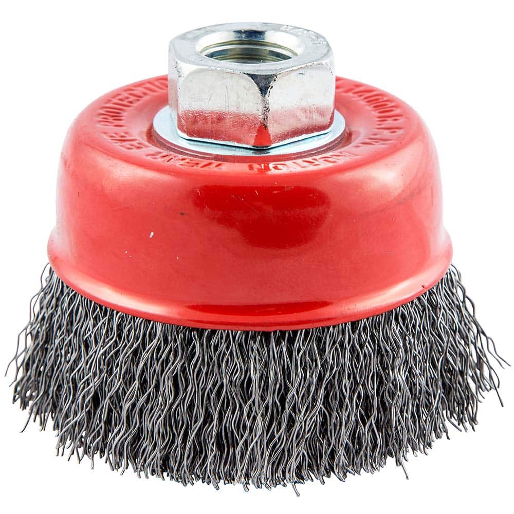 Norton - 2-3/4" Diam 5/8-11 Threaded Arbor Carbon Steel Fill Cup Brush - USA Tool & Supply