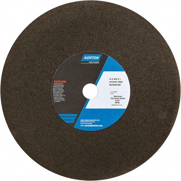 Norton - 12" Aluminum Oxide Cutoff Wheel - 3/32" Thick, 1" Arbor - USA Tool & Supply