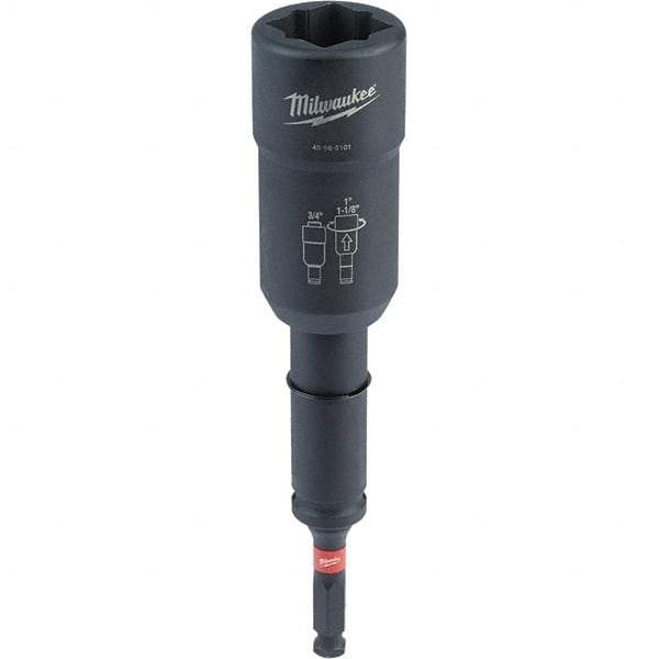 Milwaukee Tool - 1/2" Lineman's Utility Socket - 7/16" Drive, 10" OAL, 2.3" Socket Nose Diam - USA Tool & Supply