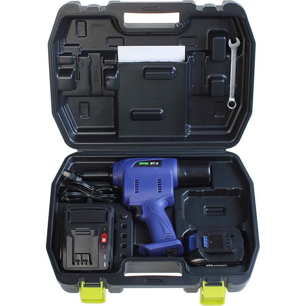 Marson - Cordless Riveters Fastener Type: Cordless Electric Riveter Closed End Rivet Capacity: 3/16 to 1/4 - USA Tool & Supply