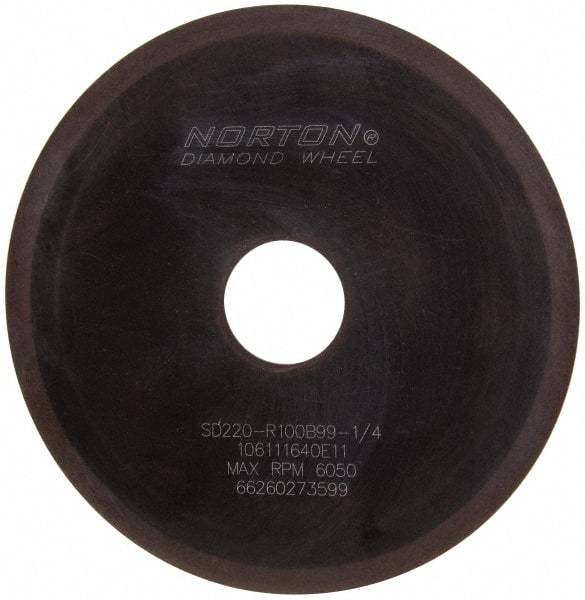 Norton - 6" Diam x 1-1/4" Hole x 1/16" Thick, 220 Grit Surface Grinding Wheel - Diamond, Type 1A1, Very Fine Grade, Resinoid Bond - USA Tool & Supply