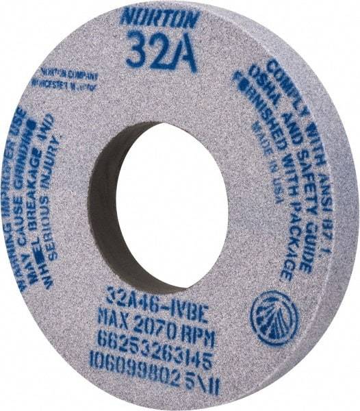 Norton - 12" Diam x 5" Hole x 1-1/2" Thick, I Hardness, 46 Grit Surface Grinding Wheel - Aluminum Oxide, Type 1, Coarse Grade, 2,070 Max RPM, Vitrified Bond, No Recess - USA Tool & Supply