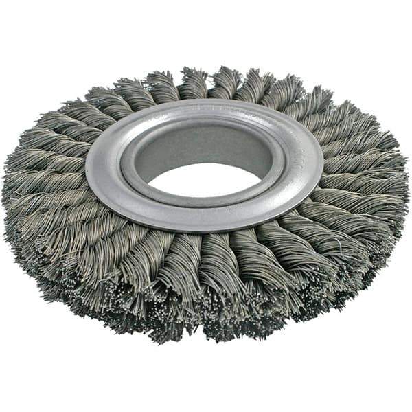 Brush Research Mfg. - 10" OD, 2" Arbor Hole, Crimped Carbon Wheel Brush - 1-3/8" Face Width, 2-1/4" Trim Length, 4,500 RPM - USA Tool & Supply