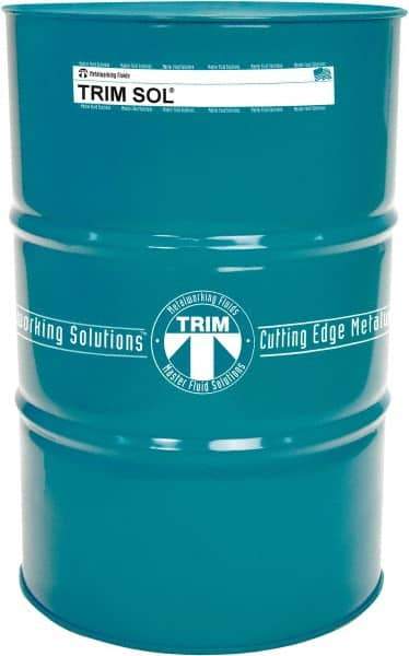Master Fluid Solutions - Trim SOL, 54 Gal Drum Emulsion Fluid - Water Soluble, For Cutting, Drilling, Tapping, Reaming - USA Tool & Supply
