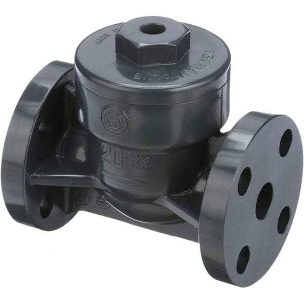 Asahi/America - 1" PVC Check Valve - Spring Check, Flanged, 150 WOG - USA Tool & Supply