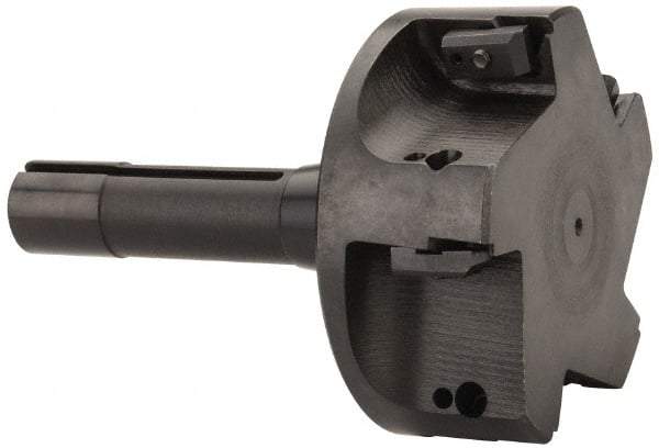 APT - 4" Cut Diam, 0.65" Max Depth of Cut, 5-7/8" OAL, Indexable Square Shoulder End Mill - TPC 32..., TPG 32., TPU 32. Inserts, R8 Taper Shank, 90° Lead Angle, Series Tri-Dex - USA Tool & Supply