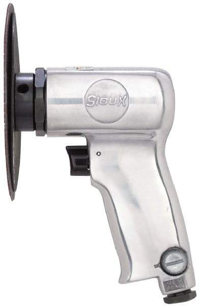 Sioux Tools - 4-1/2" Max Disc, 14,000 RPM, Pneumatic Handheld Disc Sander - 12 CFM, 1/4 NPT Inlet, 0.63 hp, 90 psi - USA Tool & Supply