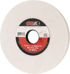 Camel Grinding Wheels - 7" Diam x 1-1/4" Hole x 3/4" Thick, J Hardness, 46 Grit Surface Grinding Wheel - Aluminum Oxide, Type 5, Coarse Grade, 3,760 Max RPM, Vitrified Bond, One-Side Recess - USA Tool & Supply