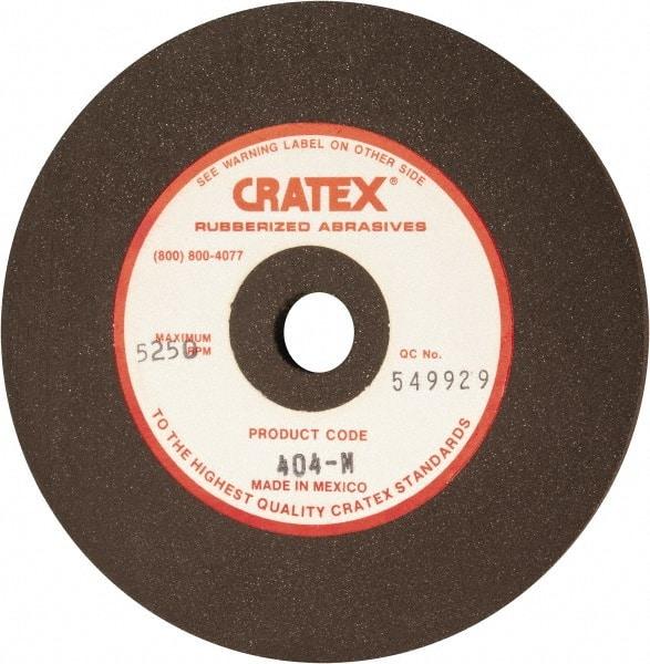 Cratex - 4" Diam x 1/2" Hole x 1/4" Thick, Surface Grinding Wheel - Silicon Carbide, Medium Grade, 5,250 Max RPM, Rubber Bond, No Recess - USA Tool & Supply